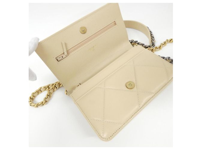 Chanel 19 Chain/Shoulder Wallet Beige - Ansicht 5
