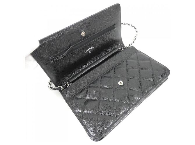 Portafoglio con catena Chanel Timeless Classic Line 33814 Nero Bordò - vista 6