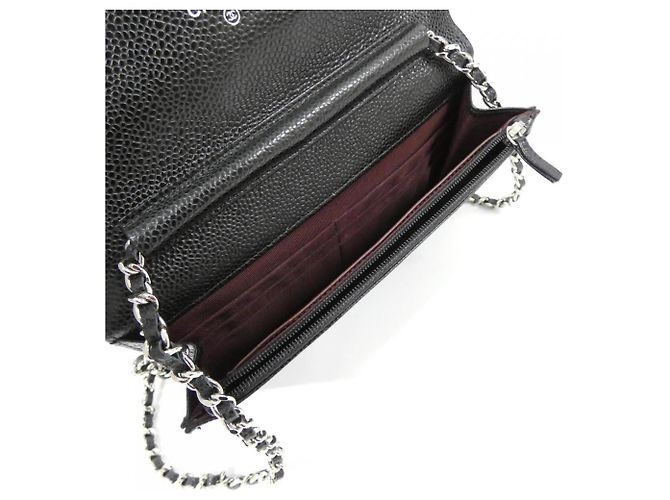 Portafoglio con catena Chanel Timeless Classic Line 33814 Nero Bordò - vista 7