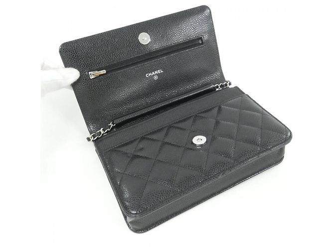 Catena per portafoglio Chanel Timeless Classic Nero Bordò - vista 6