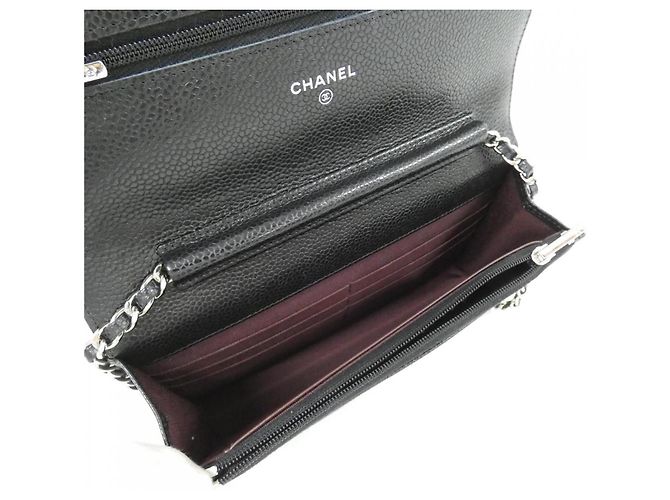 Catena per portafoglio Chanel Timeless Classic Nero Bordò - vista 7