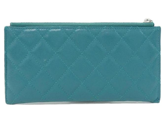 Pochette Chanel in pelle di vitello martellata verde - vista 2