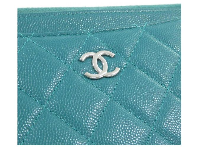 Pochette Chanel in pelle di vitello martellata verde - vista 5