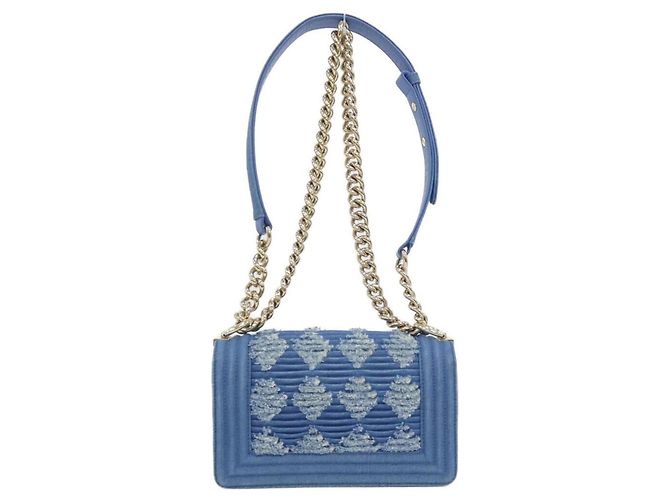 Borsa a Spalla Chanel Boy Line 67085 Blu - vista 2