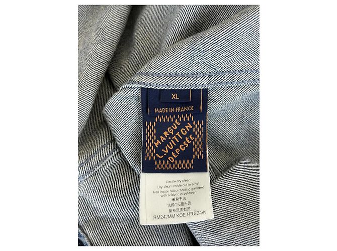 Camicia in denim Louis Vuitton Monogram Blu - vista 4