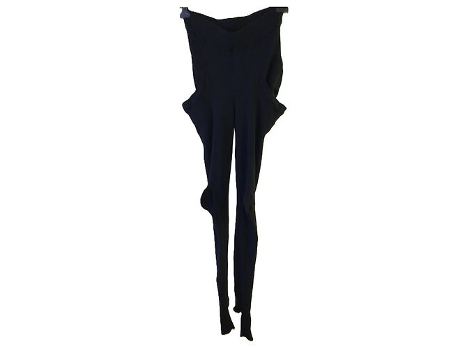 Limi Feu Schwarze gerippte Wolltights mit Cut-Out - Ansicht 8