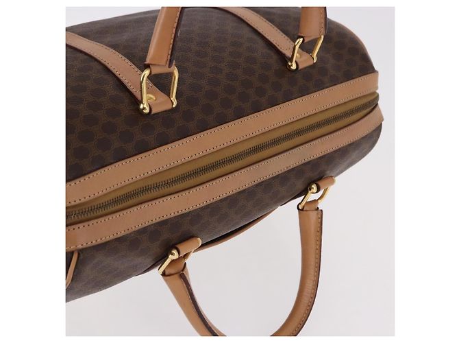 Céline Celine Vintage Macadam Boston in tela e pelle Marrone - vista 7