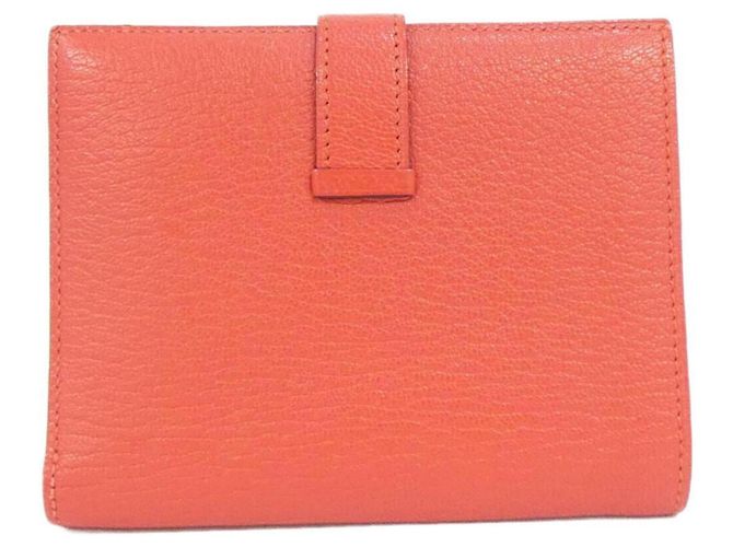 Cartera compacta Hermès Bearn en piel de cabra roja - vista 2