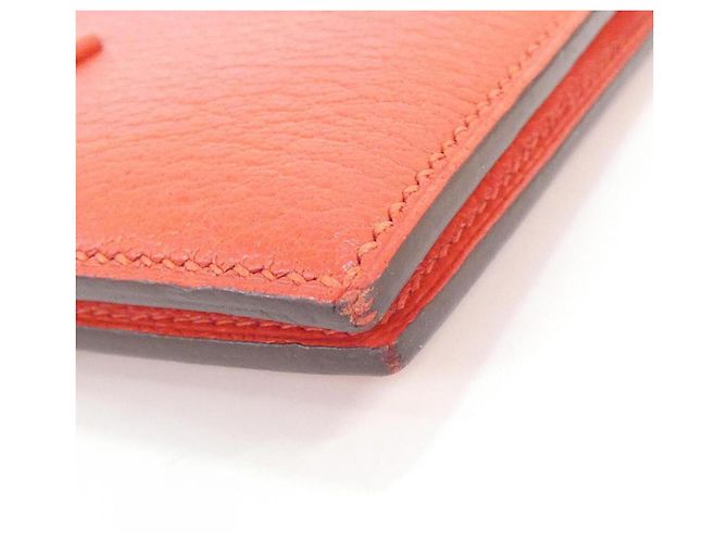 Cartera compacta Hermès Bearn en piel de cabra roja - vista 4