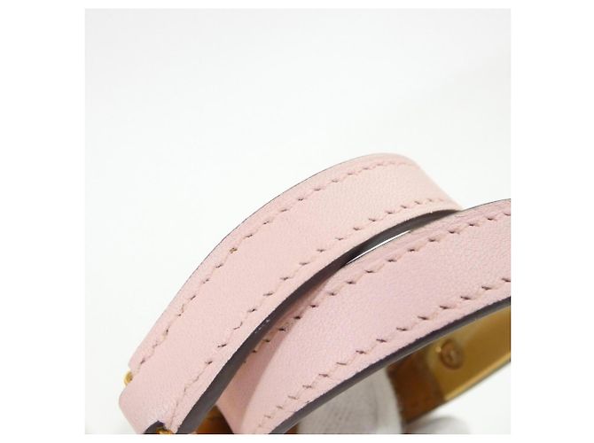 Hermès Bracciale Charm Hermes Rivale Double Tour Rosa D'oro - vista 4