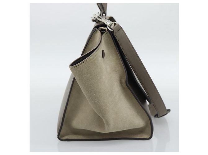 Céline Celine Trapeze in pelle con scamosciato Medium Marrone - vista 4