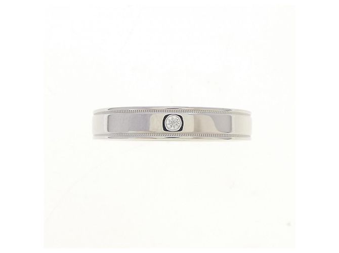Anel de banda Tiffany & Co. Double Milgrain em platina - vista 2