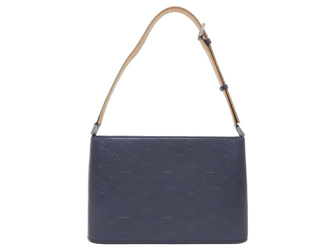 Borsa a tracolla Louis Vuitton Monogram Mat Alston M55125 Blu - vista 2