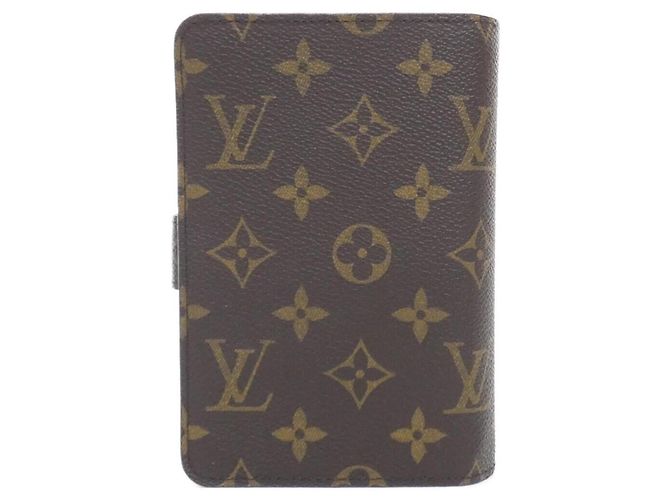 Cartera Louis Vuitton Monogram Porte Papier Zip Castaño - vista 2
