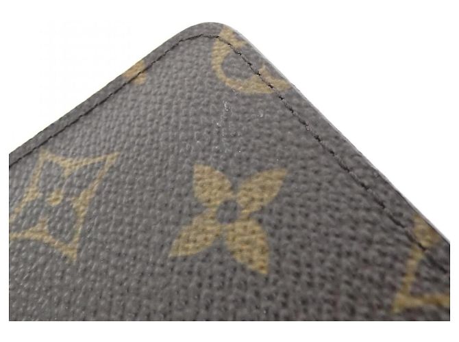 Cartera Louis Vuitton Monogram Porte Papier Zip Castaño - vista 3