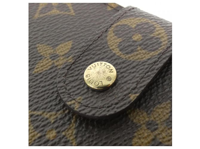 Cartera Louis Vuitton Monogram Porte Papier Zip Castaño - vista 4
