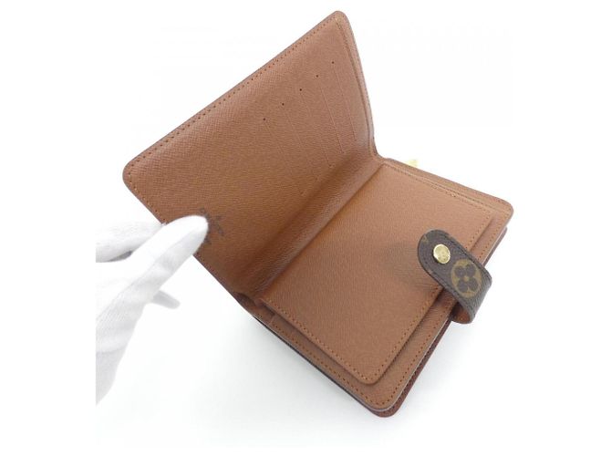 Cartera Louis Vuitton Monogram Porte Papier Zip Castaño - vista 5