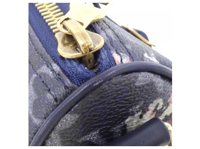 Louis Vuitton Monogram Bleach Keepall Bandoulière 25cm Nero Blu - vista 3