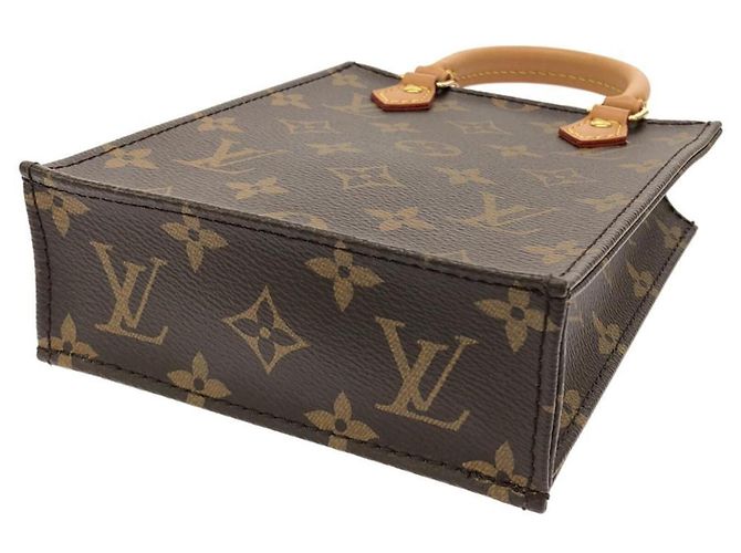 Borsa Louis Vuitton Monogram Petite Sac Plat Marrone - vista 2