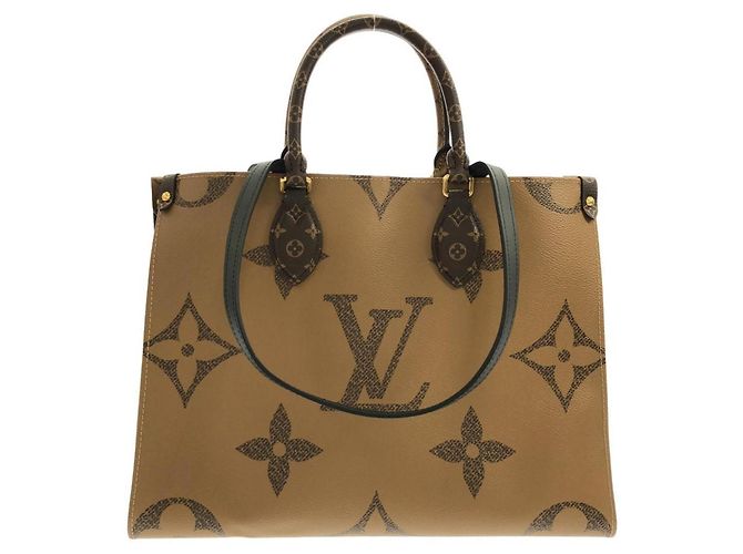 Borsa Louis Vuitton Monogram Giant OnTheGo MM Marrone - vista 2
