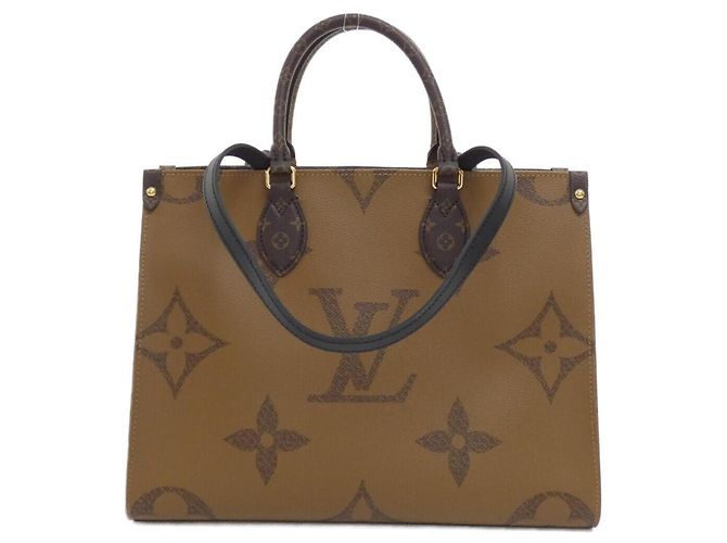 Borsa Louis Vuitton Monogram Giant OnTheGo MM Marrone - vista 2
