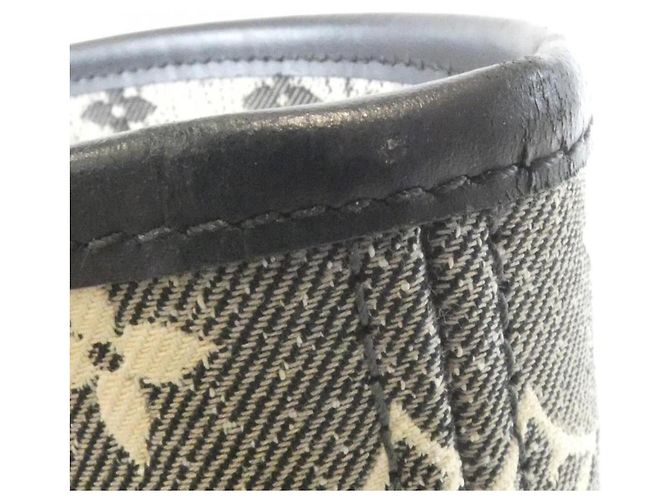 Borsa Louis Vuitton Monogram Jacquard Denim Neverfull MM Grigio - vista 3
