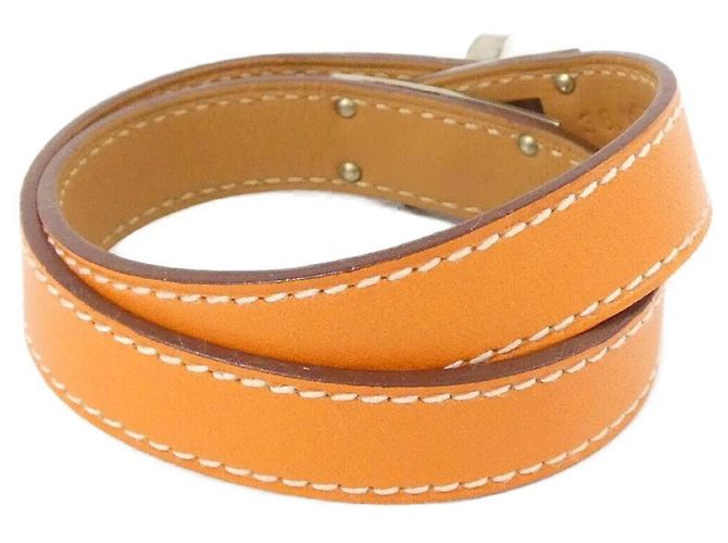 Hermès Kelly Double Tour Charm Armband Silber Orange - Ansicht 2