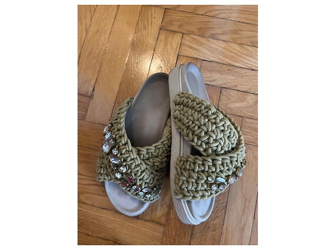 Sandali Inuikii intrecciati con strass Cachi - vista 4