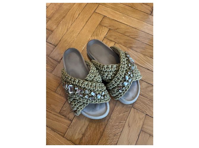 Sandali Inuikii intrecciati con strass Cachi - vista 9