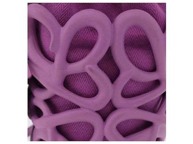 Borsa Loewe Anagram Inflated in tela e silicone Porpora - vista 3
