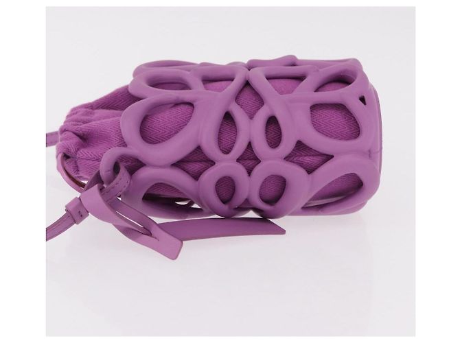 Borsa Loewe Anagram Inflated in tela e silicone Porpora - vista 5