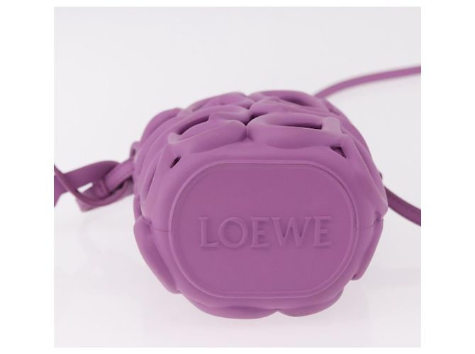 Borsa Loewe Anagram Inflated in tela e silicone Porpora - vista 6
