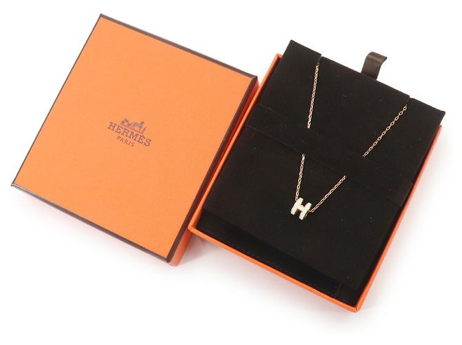 Hermès Collar Hermes Mini Pop H Blanco Dorado - vista 2