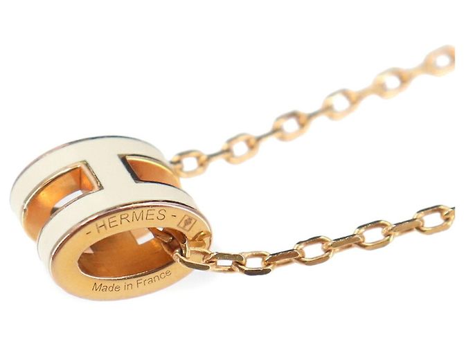 Hermès Collar Hermes Mini Pop H Blanco Dorado - vista 4