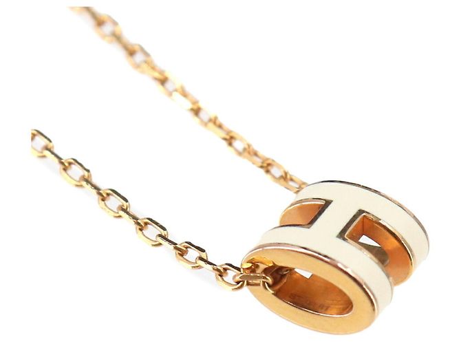 Hermès Collar Hermes Mini Pop H Blanco Dorado - vista 5