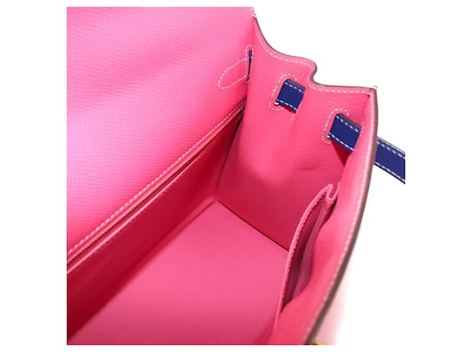 Hermès Borsa Hermes Kelly 28 Rosa Blu - vista 7