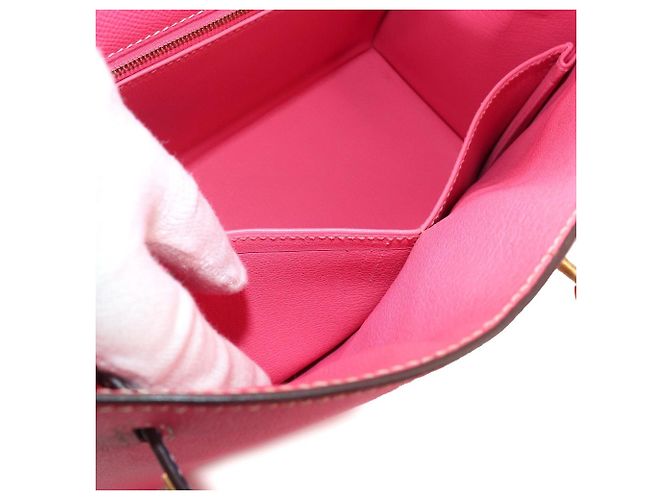 Hermès Borsa Hermes Kelly 28 Rosa Blu - vista 8