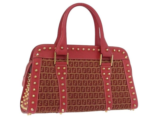 Fendi Studded Handle canvas Rot - Ansicht 3