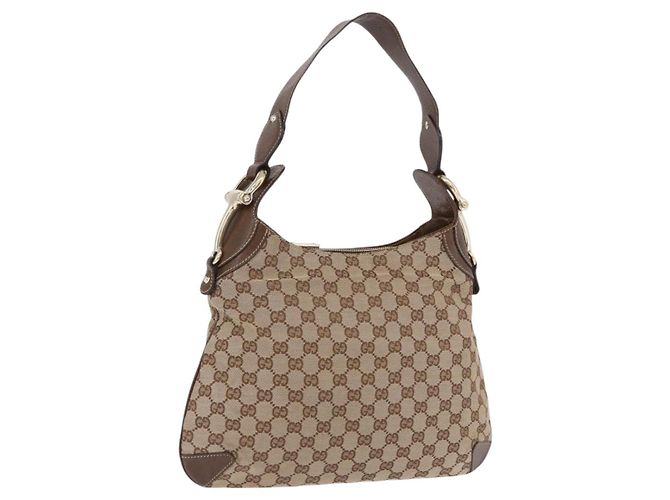 Gucci Horsebit Hobo GG Canvas Beige - vista 3