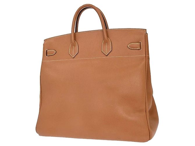 Hermès Hermes HAC Birkin Black Fjord con Hardware Palladium 32 Marrone - vista 2