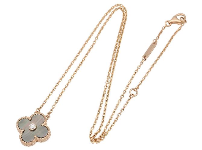 Collana Vintage Alhambra Van Cleef & Arpels Marrone D'oro - vista 2