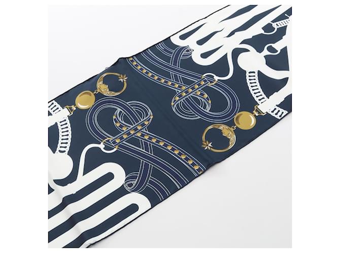 Hermès Sciarpa GRAND TRALALA Maxi Twilly Hermes Multicolore Blu navy - vista 4