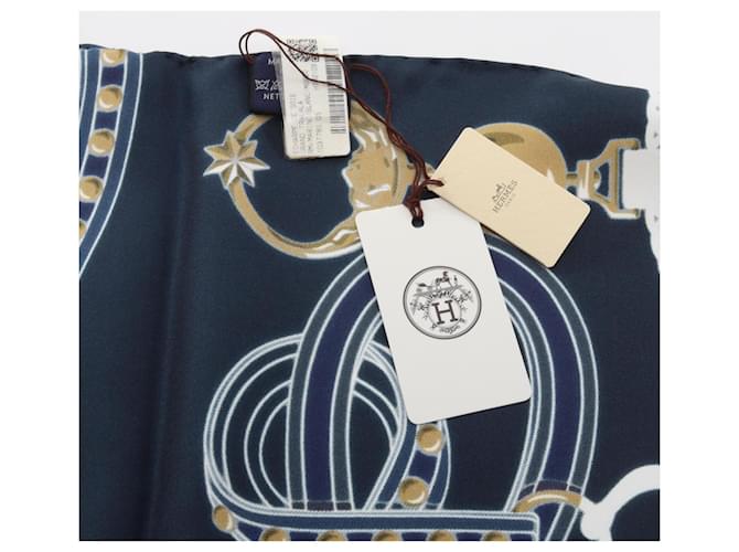 Hermès Sciarpa GRAND TRALALA Maxi Twilly Hermes Multicolore Blu navy - vista 5
