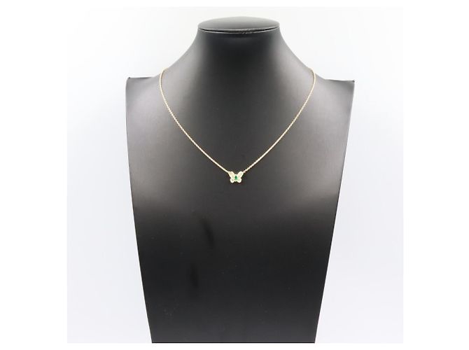 Collana Papillon in Smeraldo e Diamanti Van Cleef & Arpels D'oro Verde - vista 6