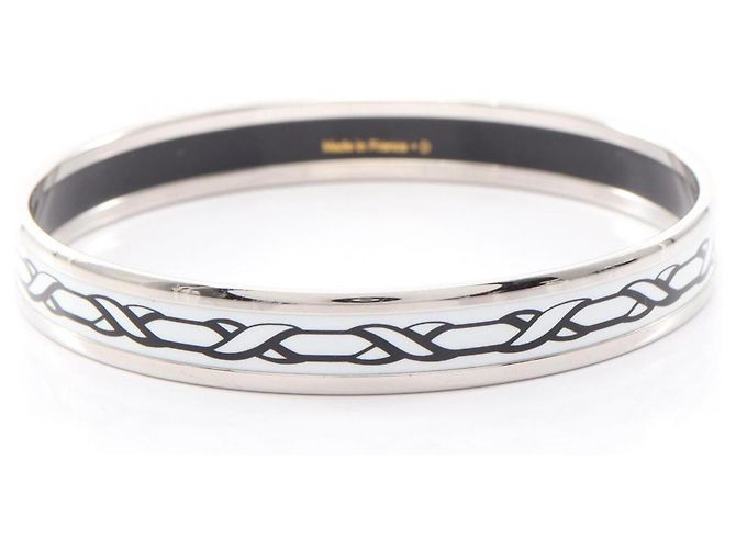 Hermès Pulsera Email PM Celtic Knot Hermes Negro Plata Blanco - vista 2