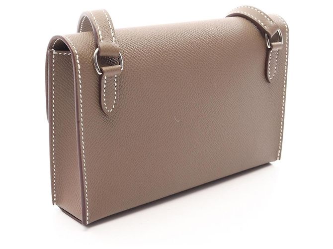 Hermès Borsa a tracolla Hermes Snap Tougo Etoupe Marrone Taupe - vista 2