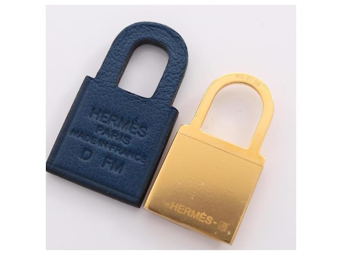 Hermès Orecchini Hermes O'Kelly D-stamp D'oro Blu navy - vista 6