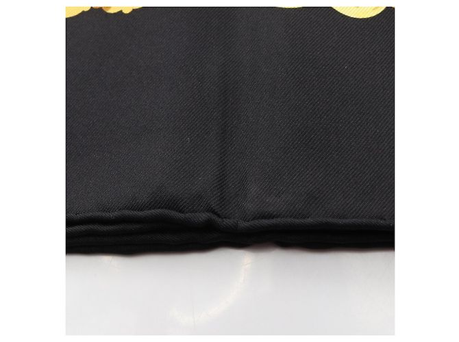 Hermès Hermes Carré 90 Kosmima Seidentuch Schwarz Mehrfarben Gelb - Ansicht 8
