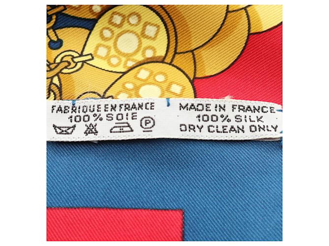Hermès Sciarpa Hermes Carre 90 Kosmima Rosso Multicolore Giallo - vista 3