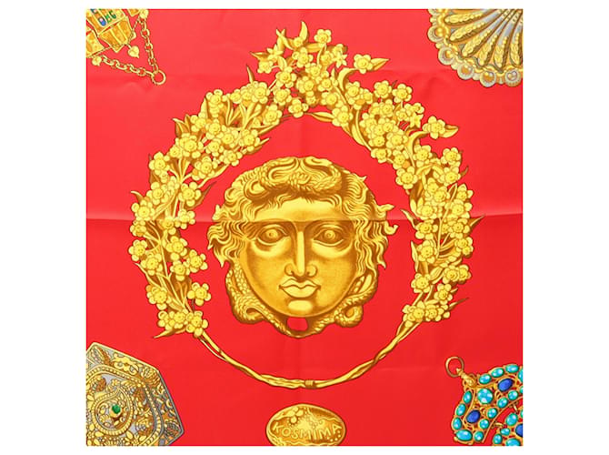 Hermès Sciarpa Hermes Carre 90 Kosmima Rosso Multicolore Giallo - vista 4